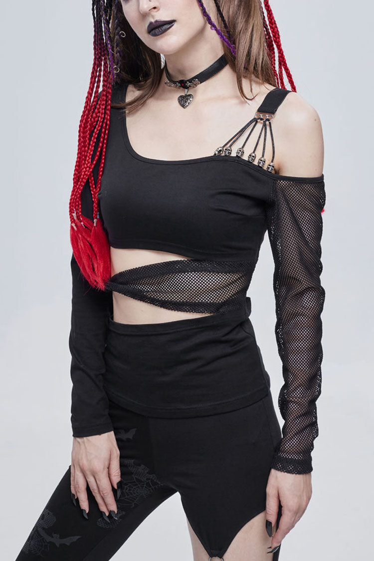 Women's Gothic Ruched Shirt with Velvet Tank Top – Punk Design