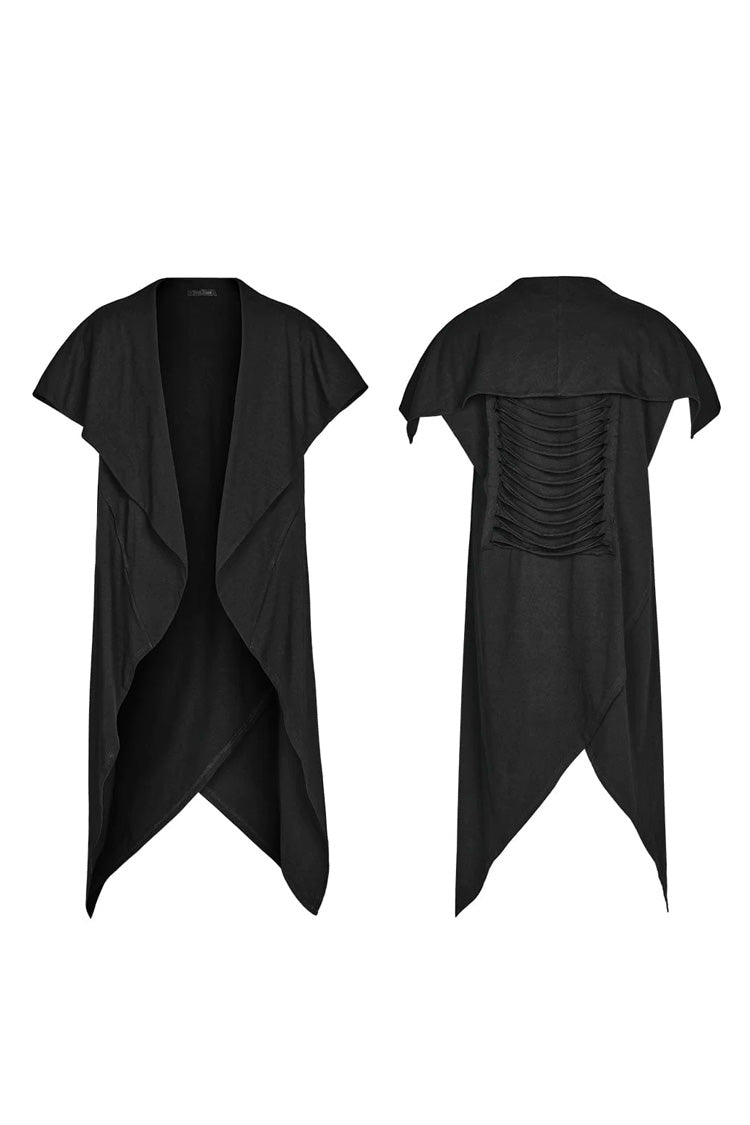 Spiked Hem Doomsday Irregular Mens Steampunk Vest 2 Colors