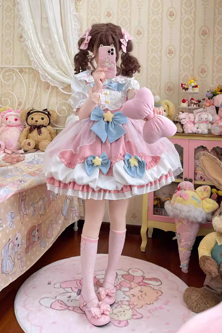 Little Wishing Star Rüschen Bowknot Bud Süßes Lolita Jsk Kleid 5 Farben