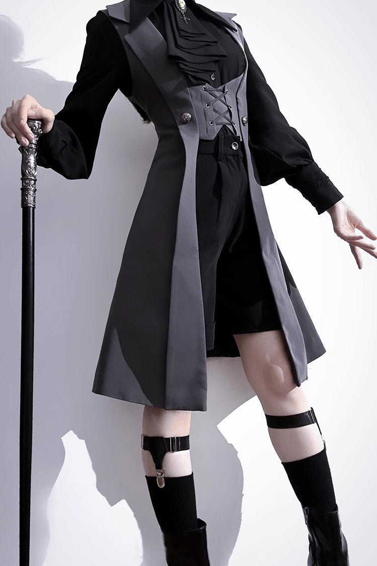 Black/Grey Dark Night Overture Gothic Vintage Ouji Fashion Lolita Vest