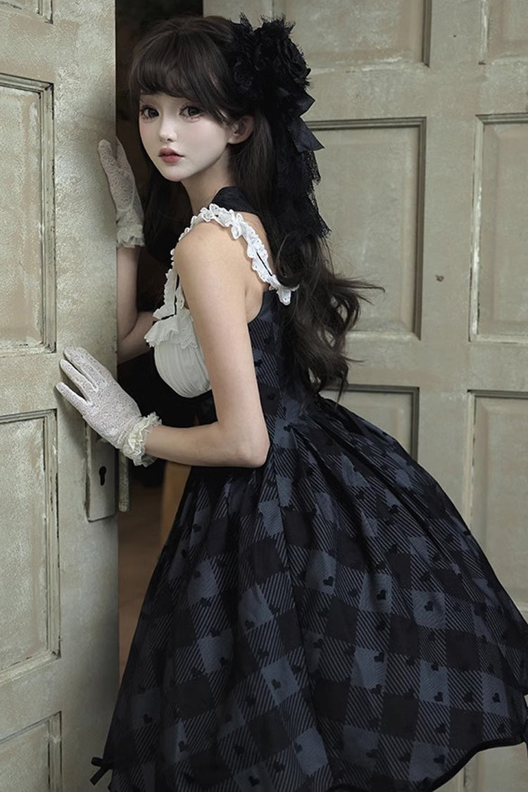 Black [Swan] Short Sleeves Sweet Elegant Princess Lolita Dress Long Version