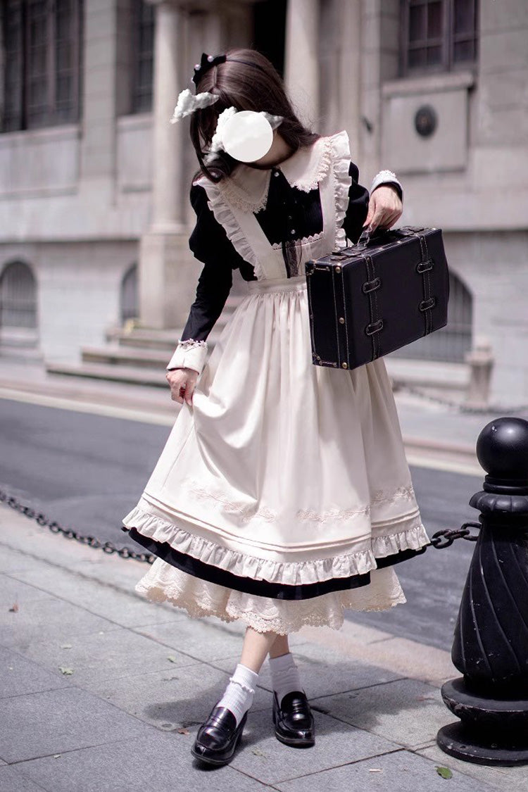 Black [Angelina] Doll Collar Long Sleeves Ruffle Bowknot Classic Vintage Elegant Lolita Dress