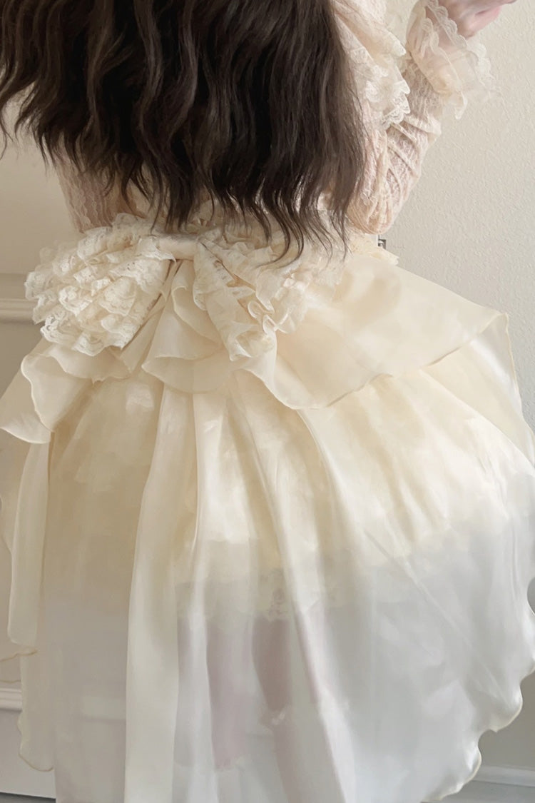 Multi-layer Lace Ruffle Bowknot Sweet Lolita Jsk Tiered Dress 2 Colors