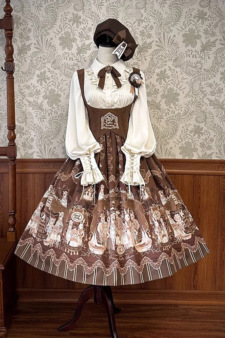 Puppenhaus Druck Rüschen Stickerei Lange Version Süßes Lolita Jsk Kleid 2 Farben