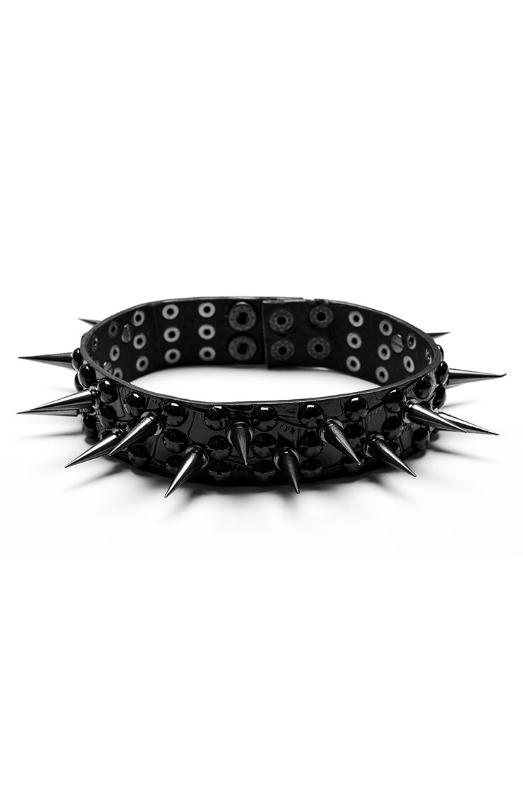 Black Rivets Faux Leather Adjustable Women's Steampunk Choker