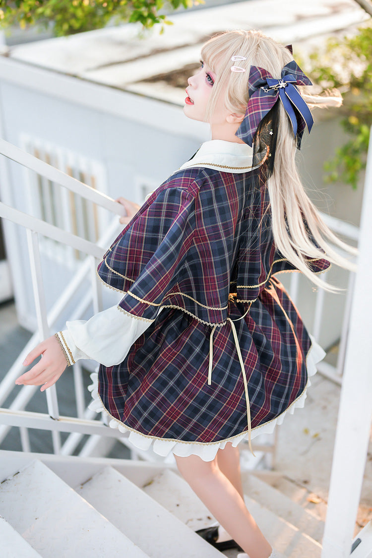 Little Idol Multi-Color Plaid Print Ruffle Sweet Lolita Skirt