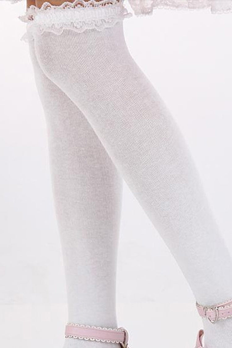 White Lace Lovely Sweet Lolita Knee Socks