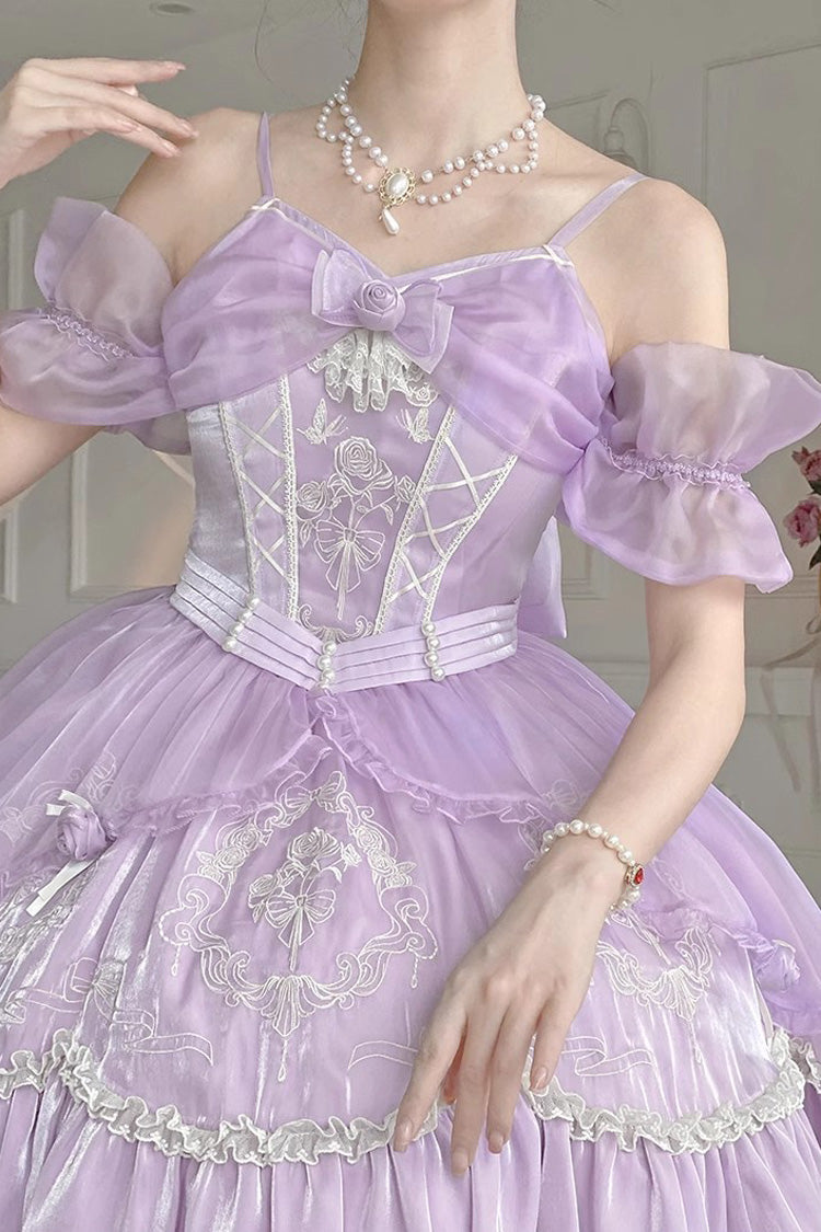 Purple Fantasy Music Box Ruffle Bowknot Lace Ballet Sweet Elegant Lolita Dress