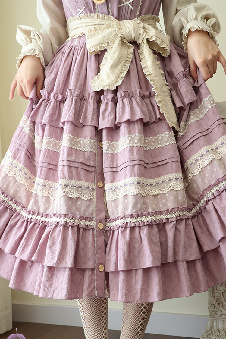 Purple Wind Bell Multi-Layered Cardigan Lace Sweet Elegant Lolita Dress