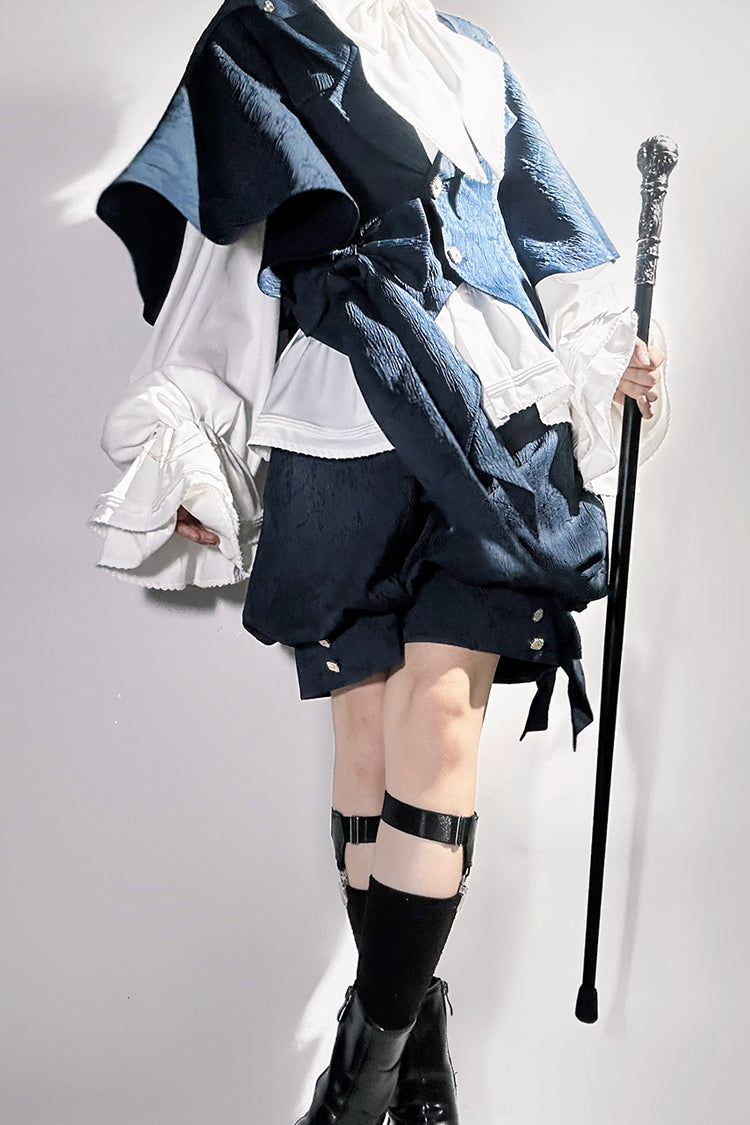 Blue [Rabbit Hunt] Bowknot Vintage Prince Ouji Lolita Vest