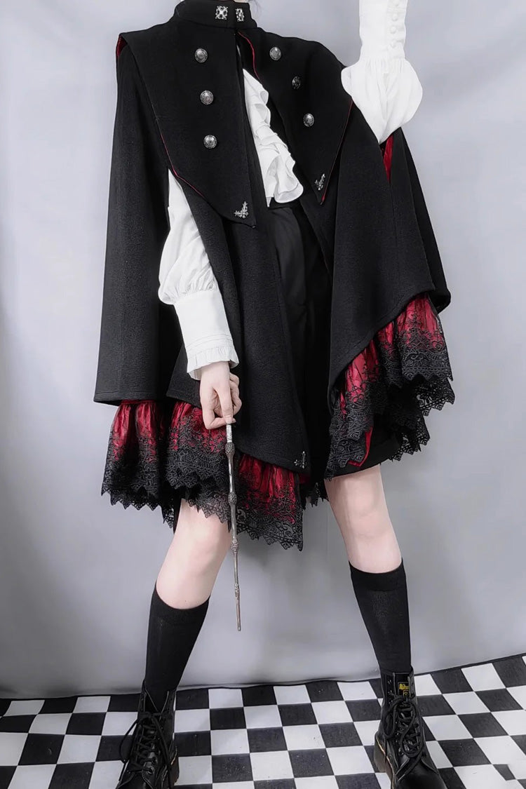 Double-breasted Gothic Prince Handsome Ouji Lolita Cloak Coat 3 Colors