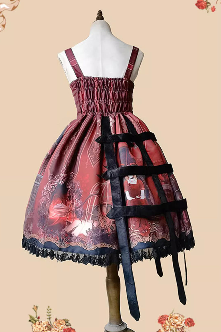 Midnight Magic Church Print Ruffle Punk Lolita Jsk Dress 3 Colors