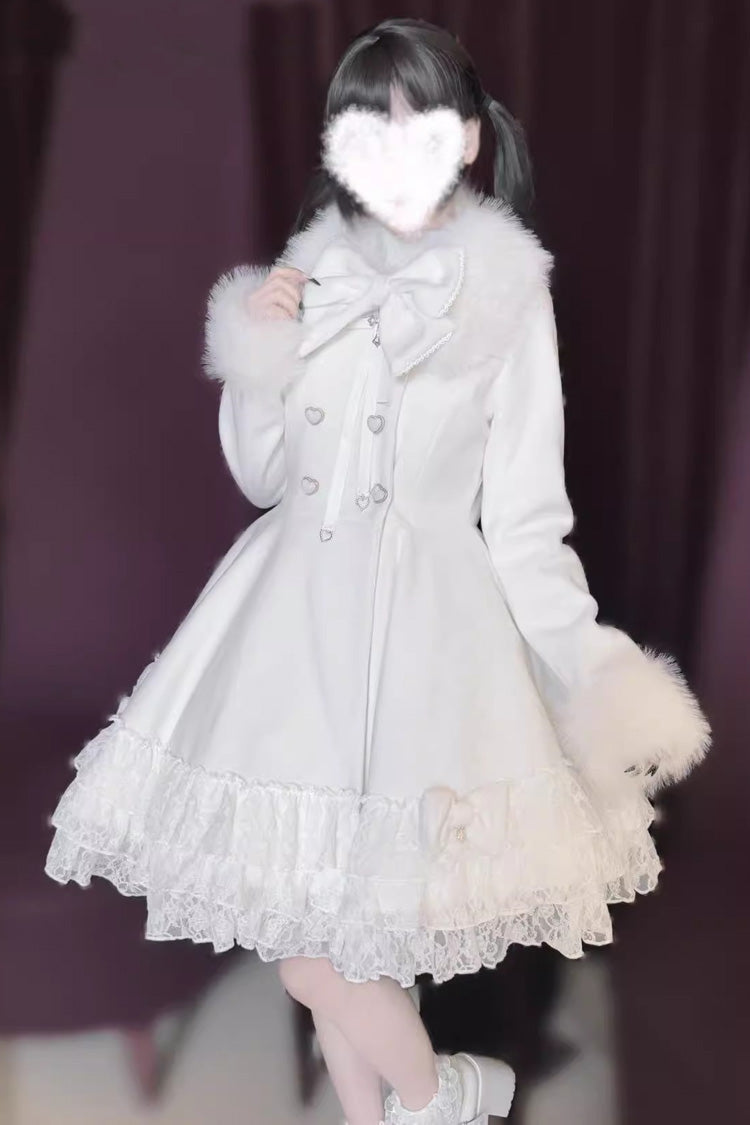 Magician Long Sleeves Removable Cape Bowknot Lace Gothic Jirai Kei Coat