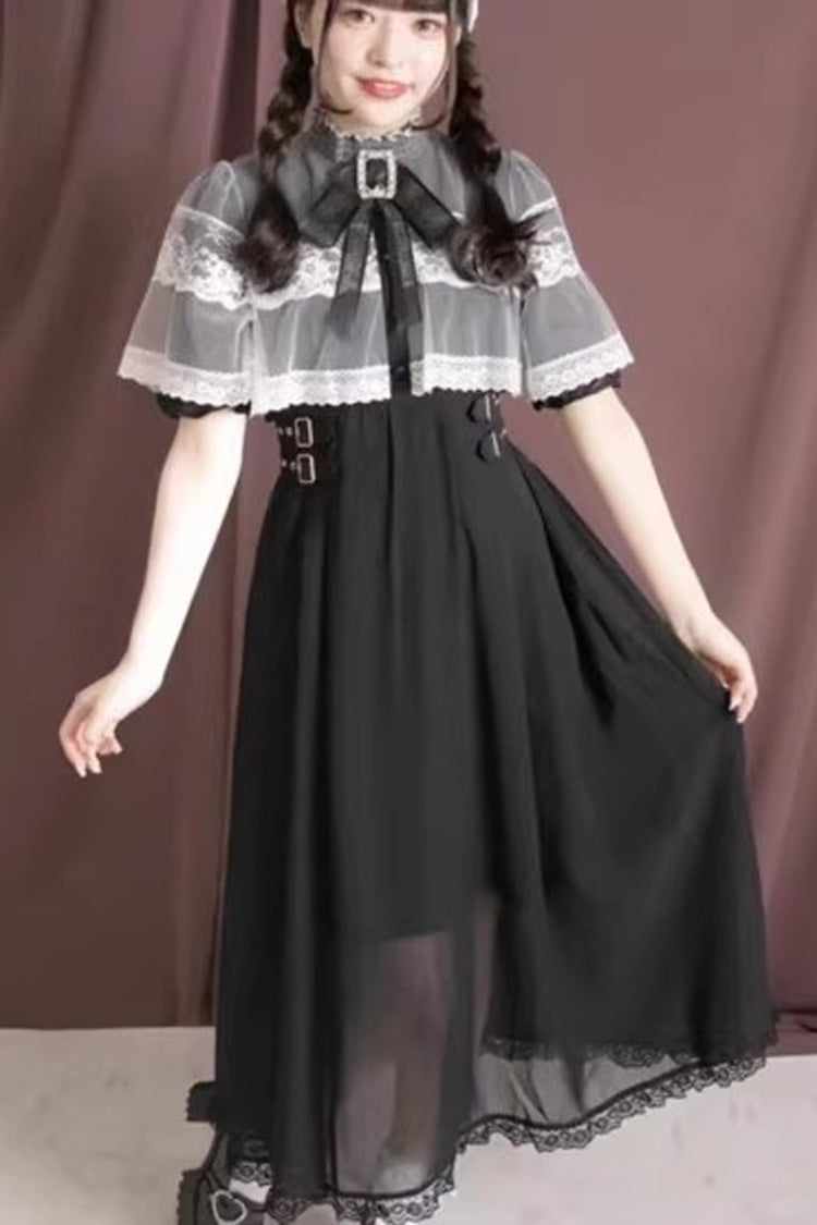 Sweet Short Sleeves Multi-Layered Lace Slim Jirai Kei Lolita Dress 4 Colors