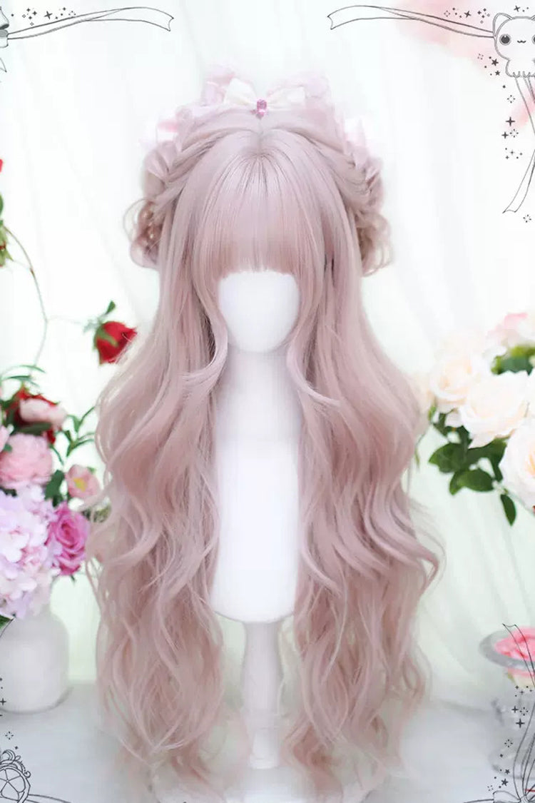 Pink Bangs Hair Long Curly Sweet Lolita Wigs