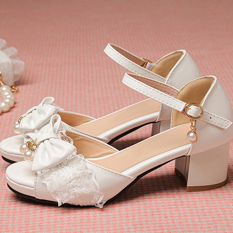 Leyana Bowknot Sweet Elegant Lolita Sandals 4 Colors