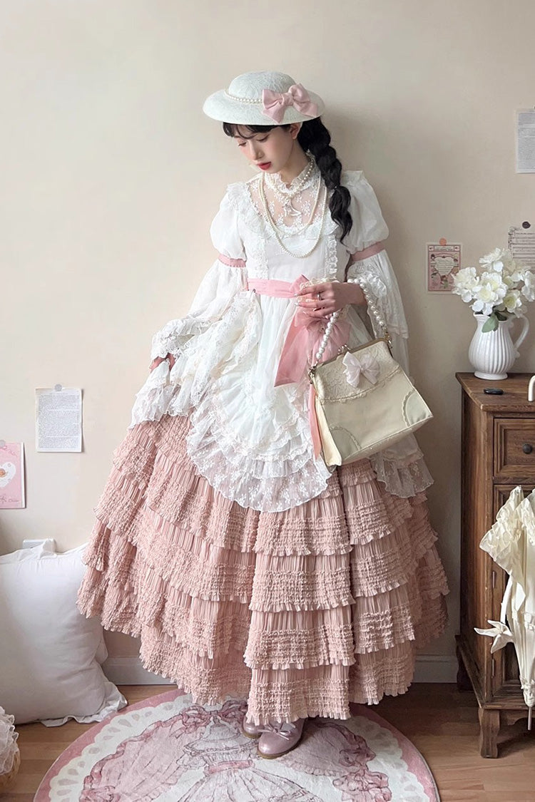 Cat Rose Tea Multi-layer Ruffle Sweet Lolita Skirt 3 Colors