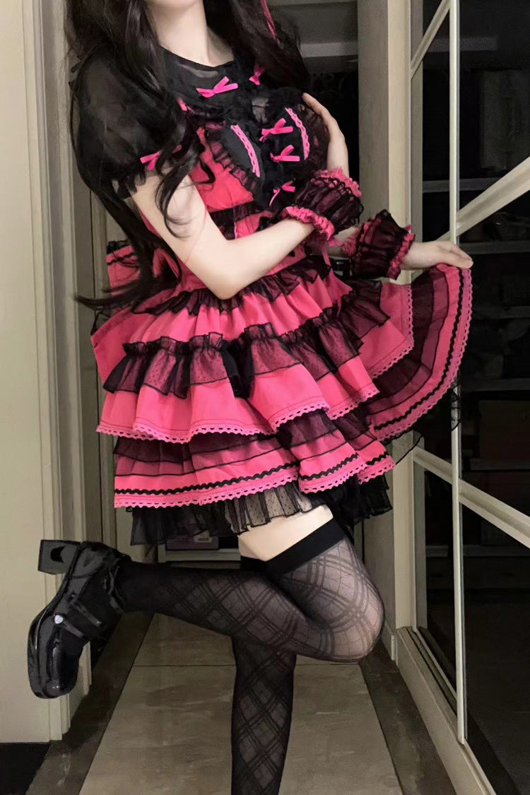 Pray for Dopamine Mehrlagiges Rüschen-Spitzen-Süßes Lolita-JSK-Kleid 5 Farben