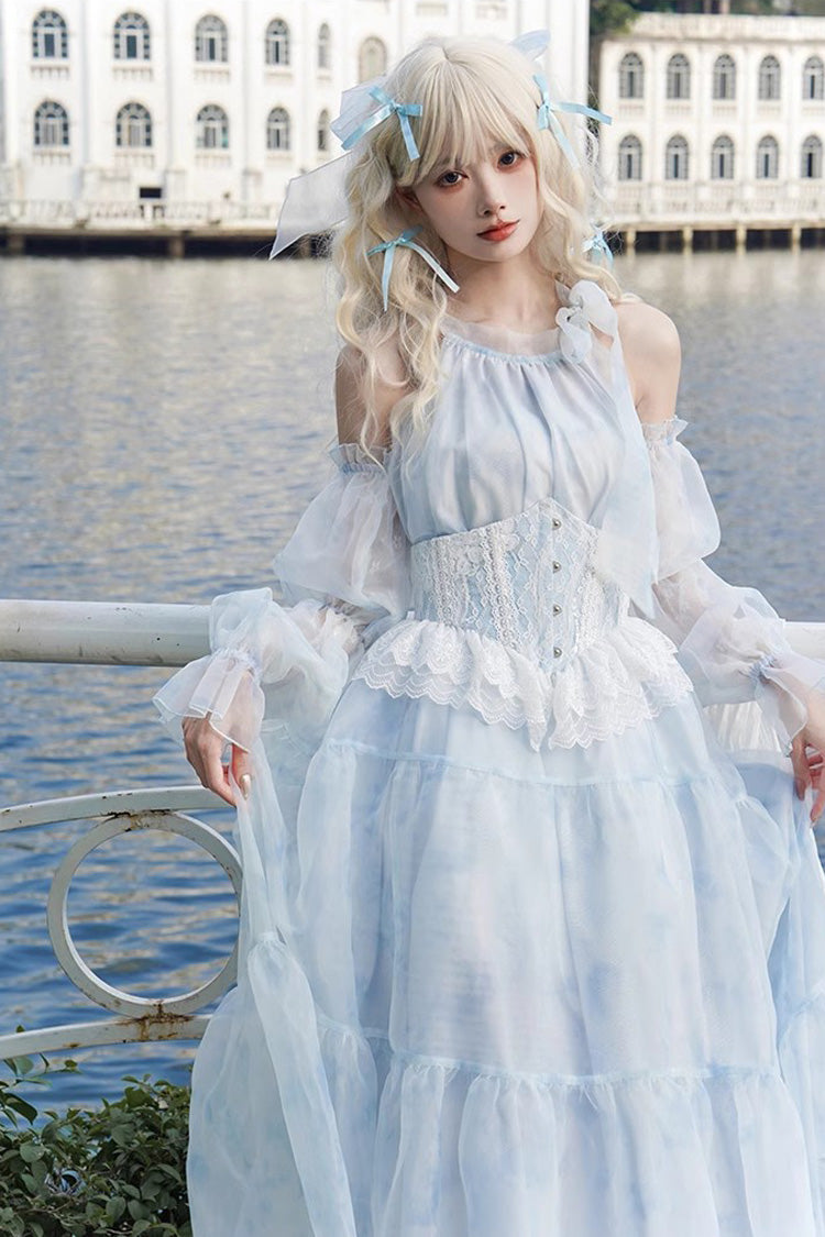 Glacier Blue Bubble Love Hanayome Tie-dyed Sweet Elegant Lolita Dress