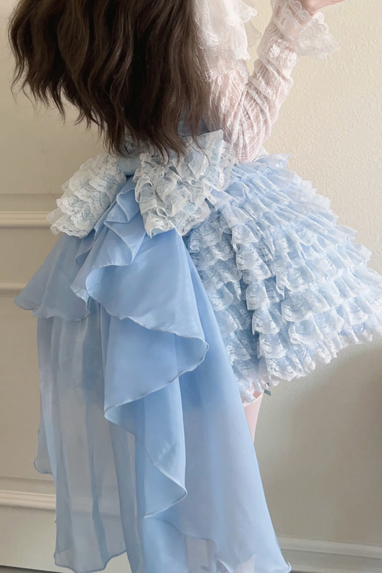 Multi-layer Lace Ruffle Bowknot Sweet Lolita Jsk Tiered Dress 2 Colors