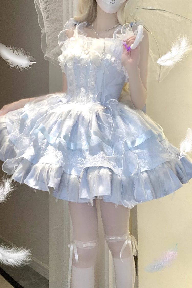 Wings Arrival Multi-layer Ruffle Bowknot Ballet Style Sweet Elegant Lolita Jsk Dress 3 Colors