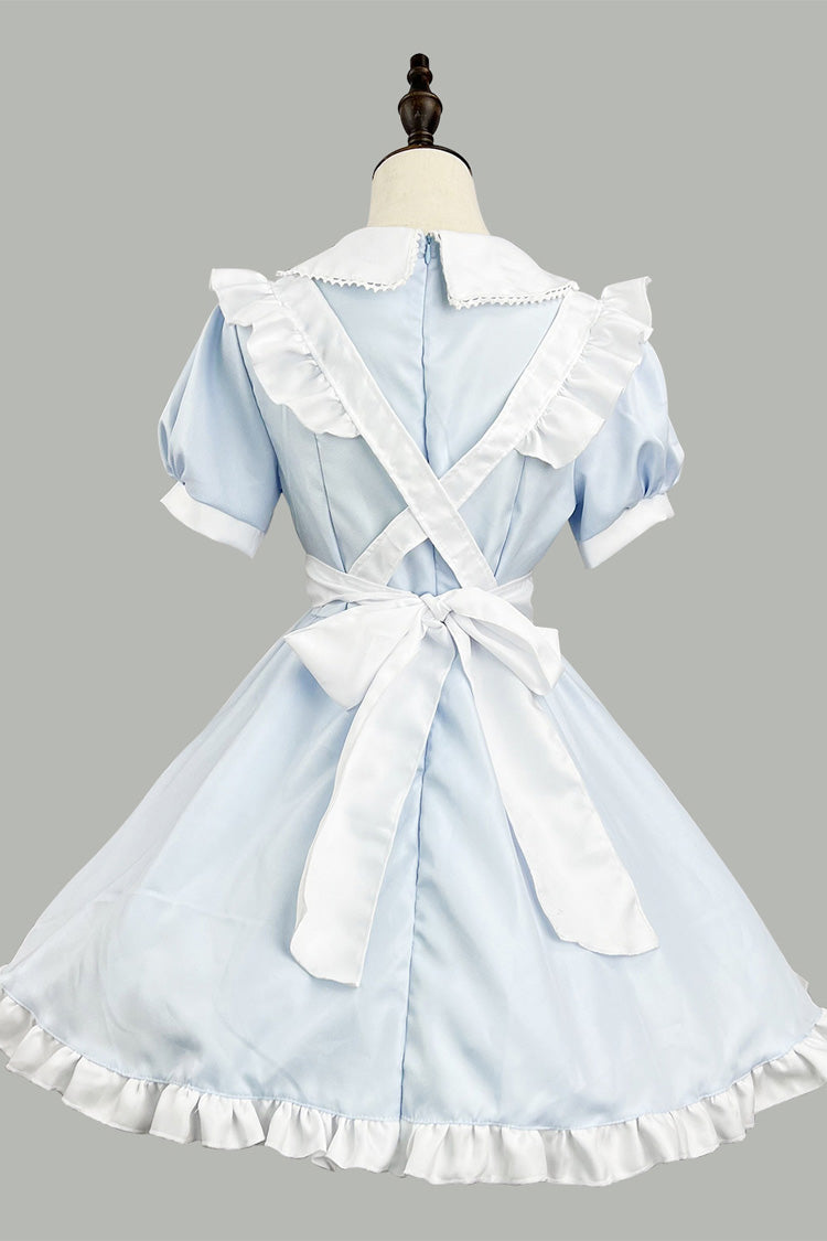 Sweetheart Rabbit Maid Short Sleeves Ruffle Hollow Plus Size Sweet Lolita Dress 2 Colors