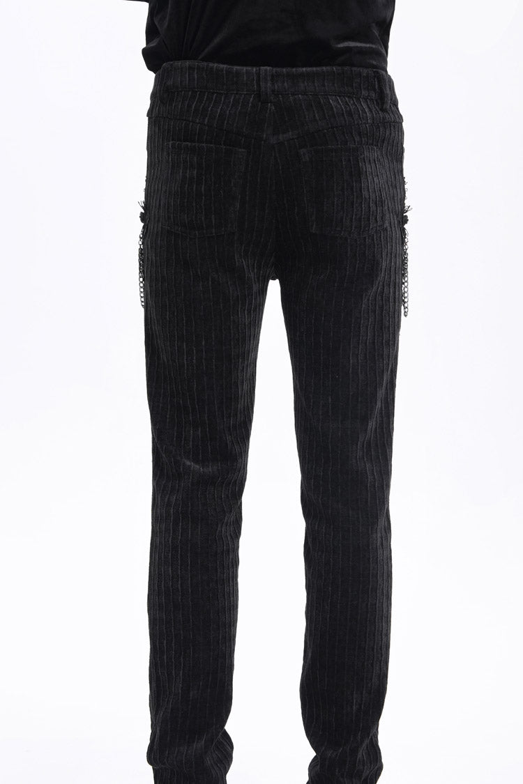 Black Chain Crochet Print Men's Gothic Pants