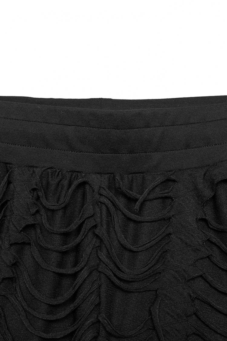 Black Horizontal Striped DecorationRipped Men's Gothic Loose Pants