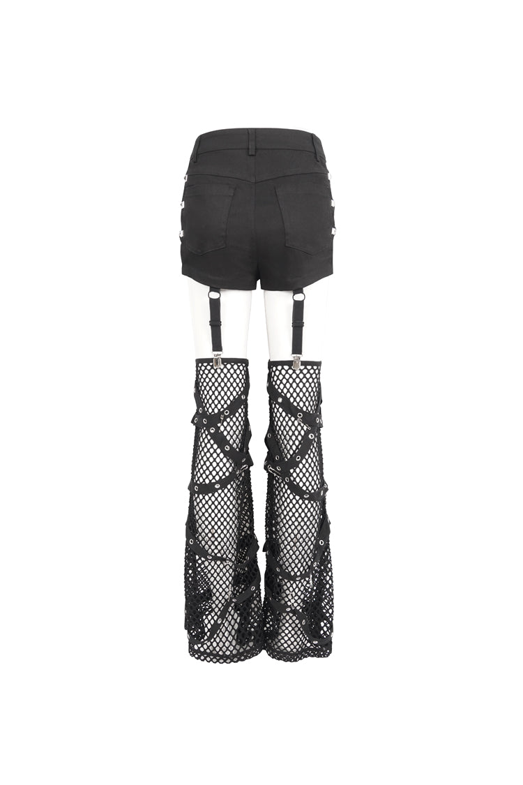 Black Side Cutouts Womens Steampunk Shorts