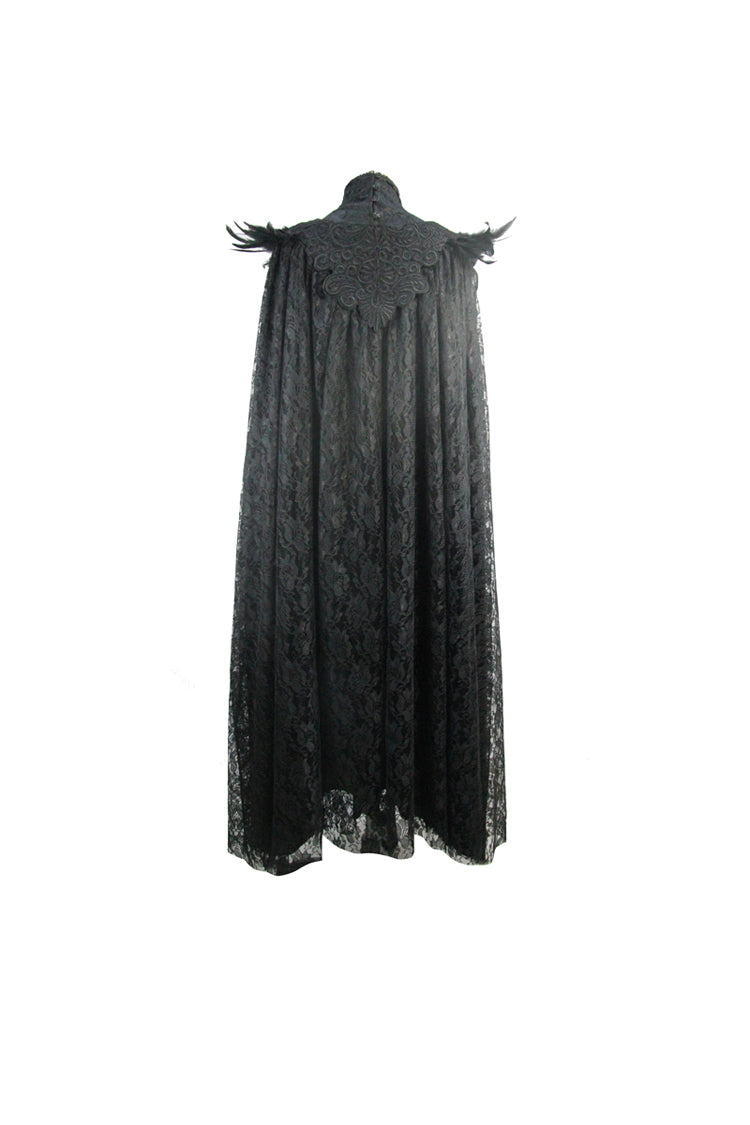 Black Palace Style Lace Long Women's Gothic Cloak