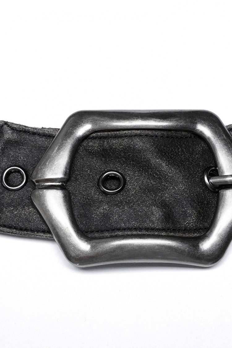 Grey Metal Buckle Adjustable Men's Steampunk Harness with Bag