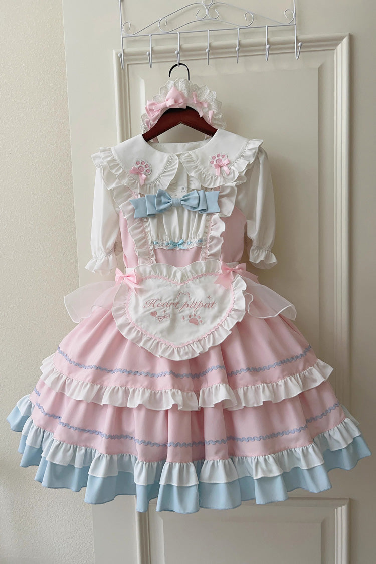 Cat Ear Story Multi-layer Ruffle Bowknot Sweet Lolita Jsk Dress 4 Colors