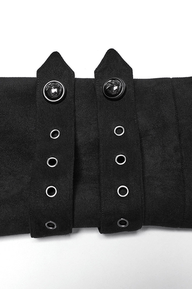 Black Long Sleeves Buckle Eyelets Men's Gothic Jacket