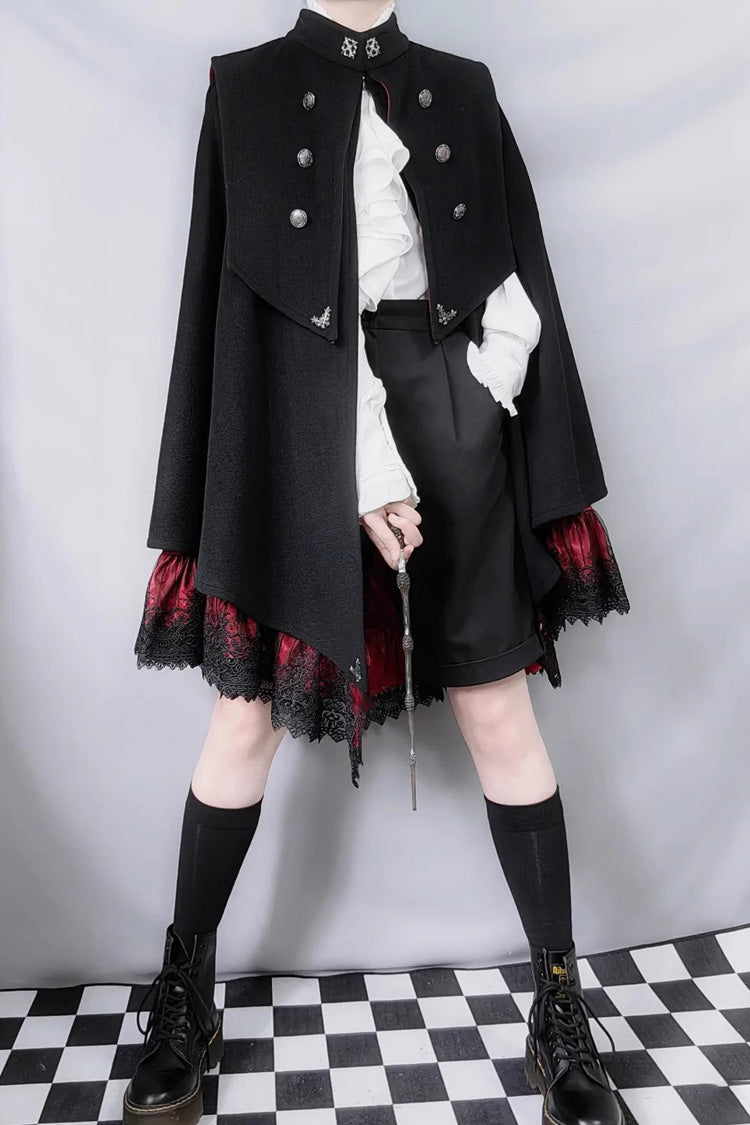 Double-breasted Gothic Prince Handsome Ouji Lolita Cloak Coat 3 Colors