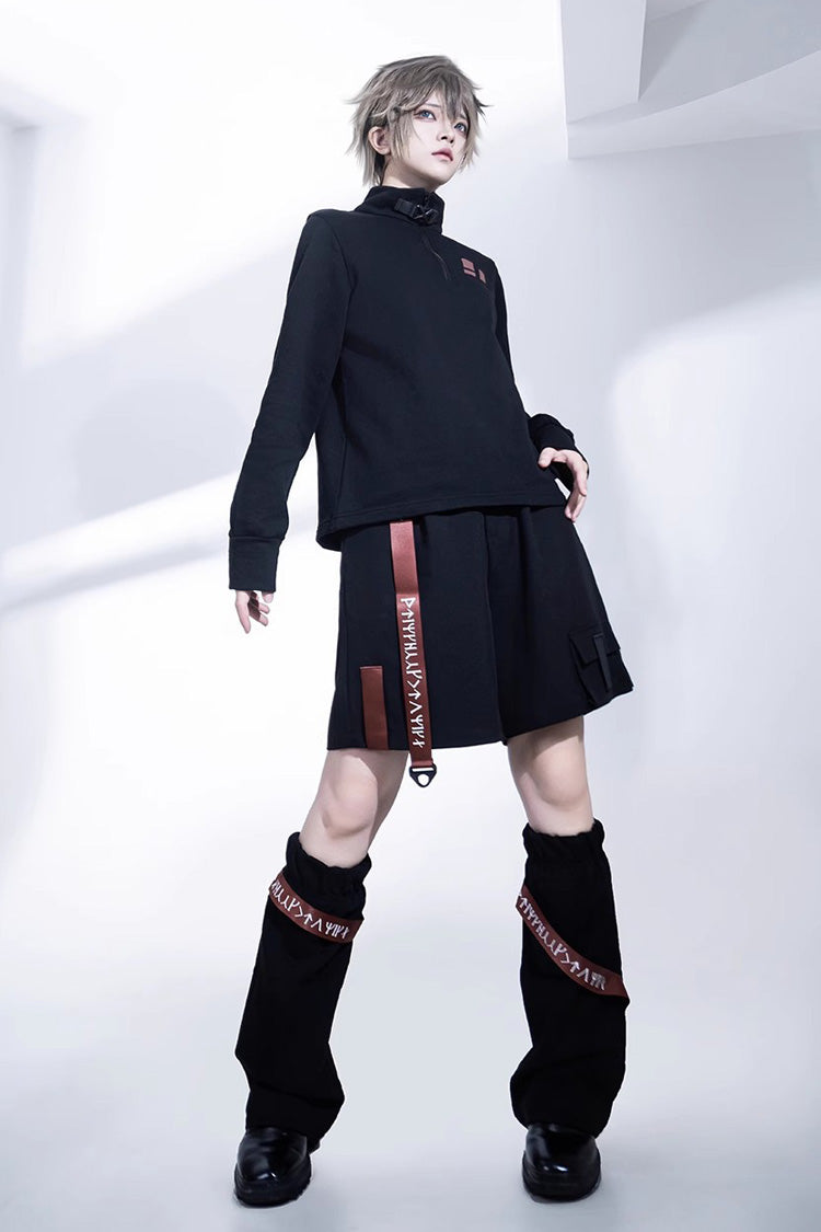 Black Unmarked Blade Gothic Handsome Ouji Lolita Shorts