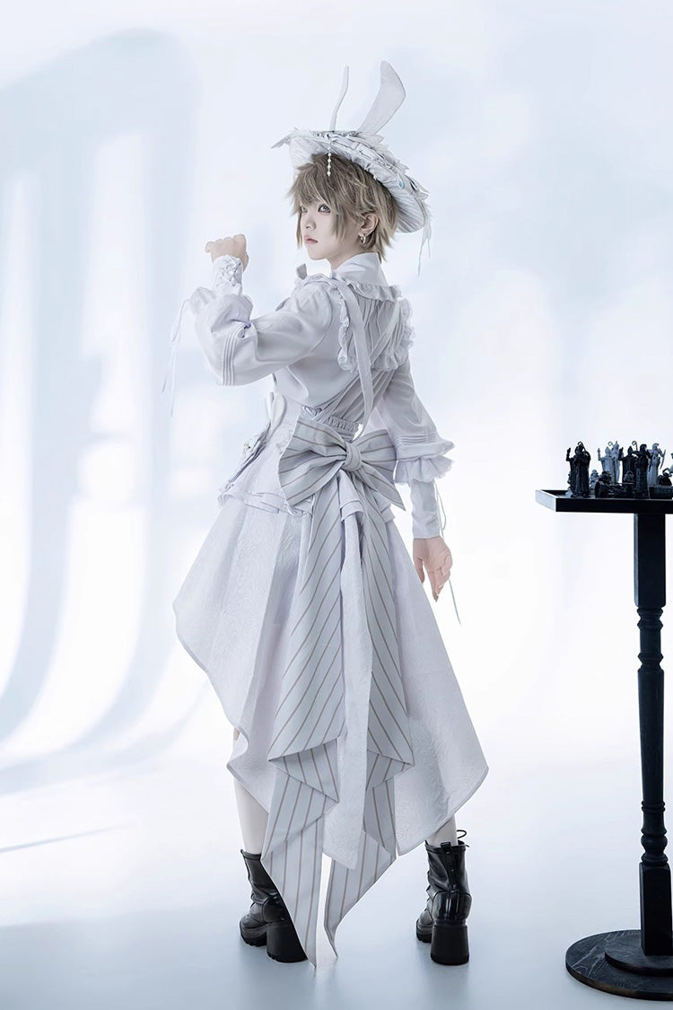White Rabbit Theater Striped Print Ouji Fashion Handsome Lolita Shorts