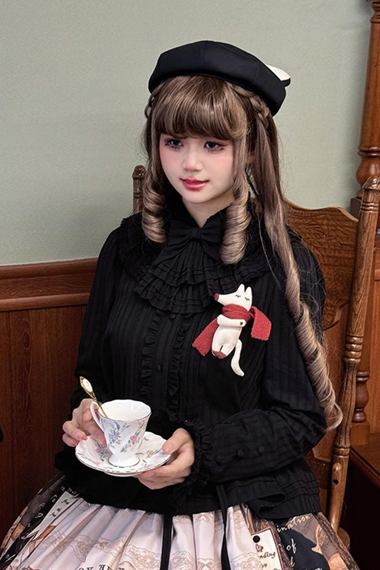 [Fox Band] Long Sleeves Ruffle Lace Sweet Lolita Blouse 3 Colors