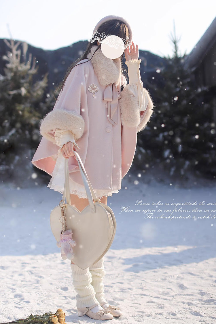 Pink [Bella] Long Sleeves Single Breasted Sweet Lolita Woolen Coat