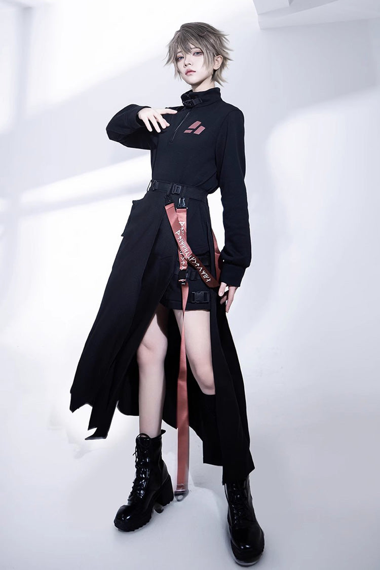 Black Unmarked Blade Gothic Handsome Ouji Lolita SK Skirt