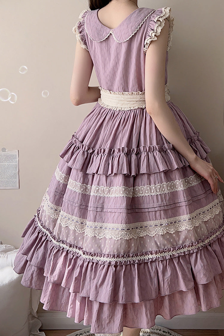 Purple Wind Bell Multi-Layered Cardigan Lace Sweet Elegant Lolita Dress