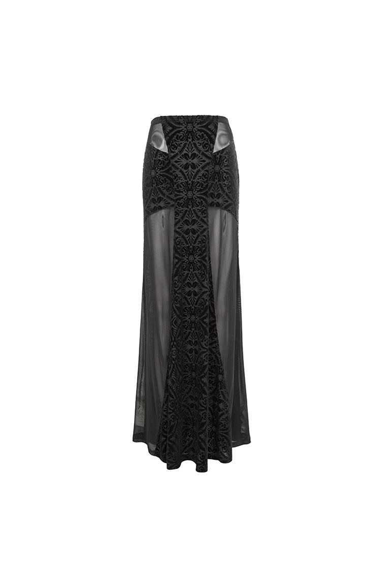 Black High Waisted Jacquard Lace Women's Punk Skirt