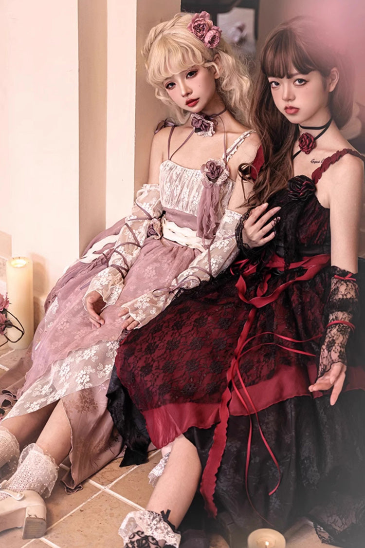 Wabi Sabi Style Stitching Irregular Asymmetric Gothic Lolita Jsk Dress 3 Colors