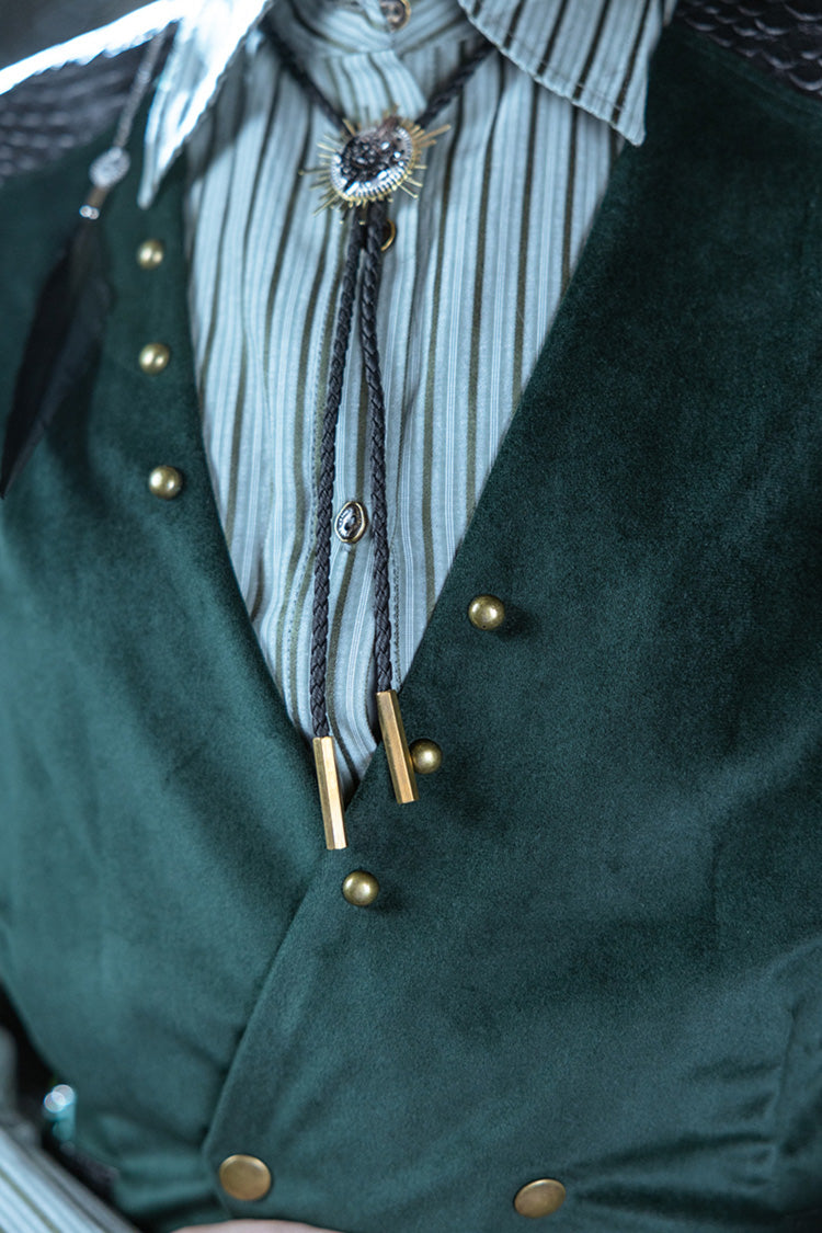 Dark Green Double-breasted Slim Ouji Prince Handsome Lolita Vest