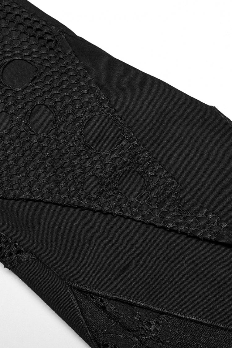 Black Stitching Lace Slim Women's Gothic Flared Pants