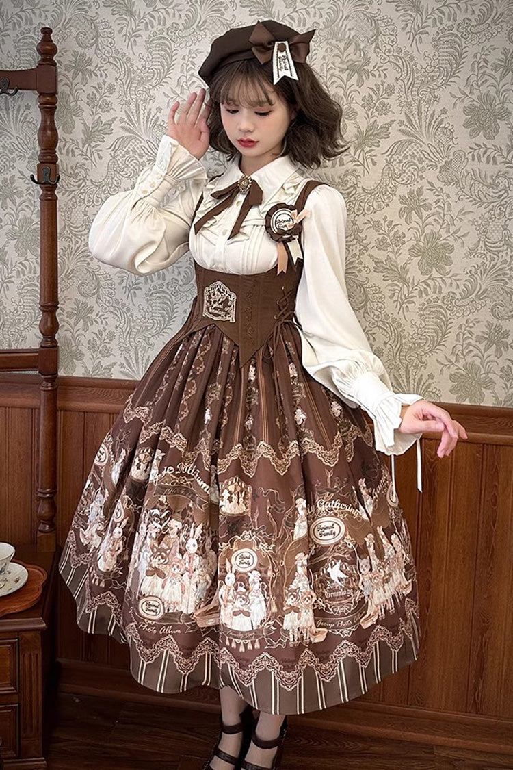 Puppenhaus Druck Rüschen Stickerei Lange Version Süßes Lolita Jsk Kleid 2 Farben