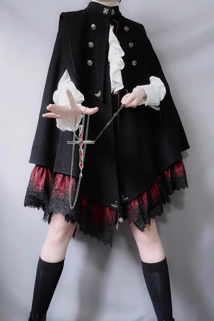 Double-breasted Gothic Prince Handsome Ouji Lolita Cloak Coat 3 Colors