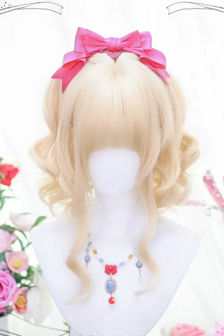Gold Secondary Cute Short Curly Sweet Lolita Wigs