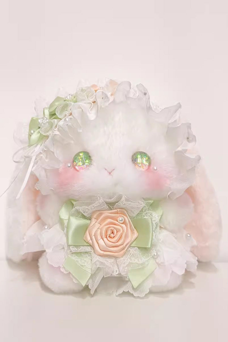 White/Green Lop-Eared Rabbit Doll Bowknot Lace Sweet Lolita Bag