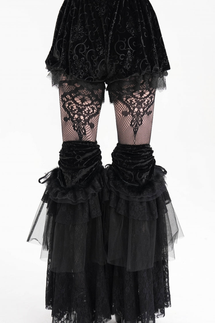 Black Lace Mesh Women's Gothic Shorts