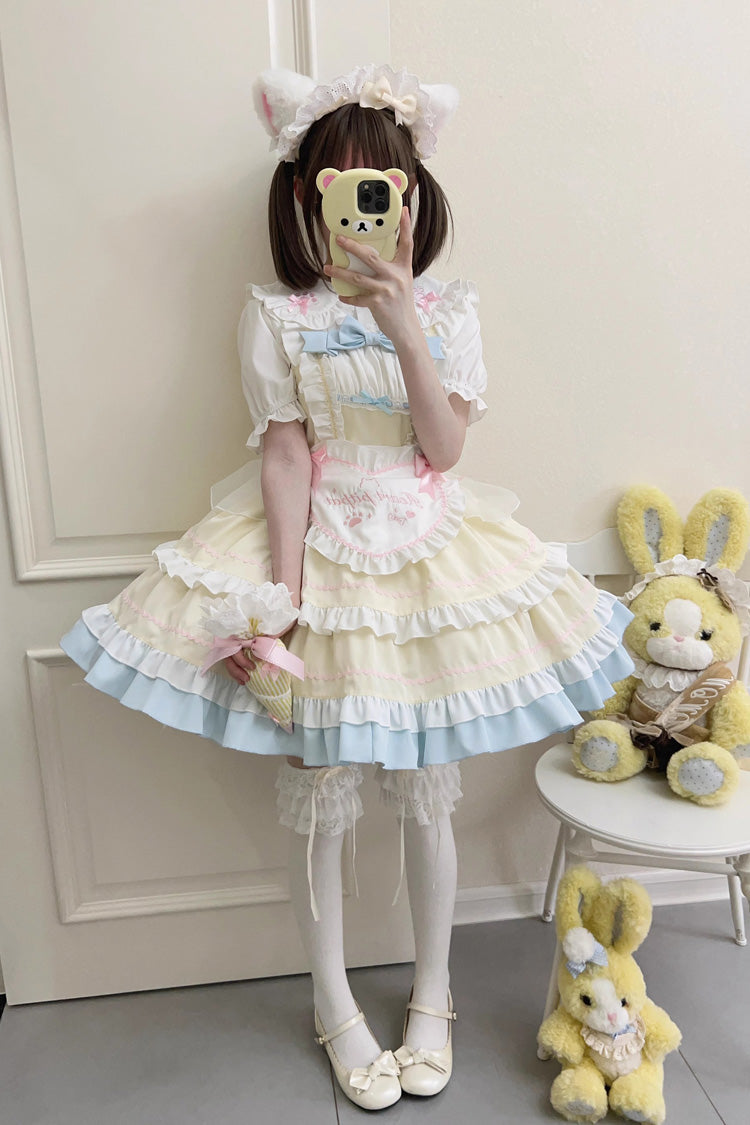 Cat Ear Story Multi-layer Ruffle Bowknot Sweet Lolita Jsk Dress 4 Colors